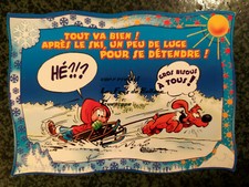 BOULE ET BILL ROBA SKI LUGE MONTAGNE VACANCES D'HIVER HUMOUR carte postale 