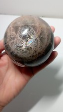 545g SPHÈRE  EN PIERRE  DE LUNE NOIRE  Madagascar Massage Lithothérapie pierre 