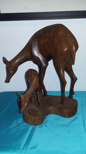 Ancienne sculpture biche - sculpture,