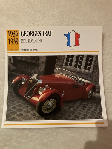 Carte fiche auto georges - carte, irat