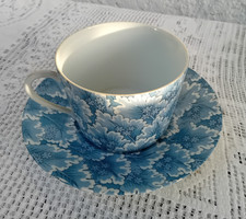 2 petits déjeuners en porcelaine d'Auteuil dessin de Manuel Canovas couleur bleu