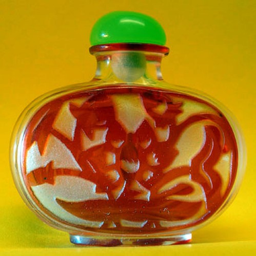 Tabatière chinoise décor - tabatière, à