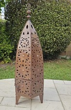 Grande lanterne marocaine / photophore en fer forgé, pièce unique artisanale