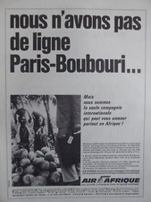 1967-1968 PUB AIR AFRIQUE DC-8 AIRLINER AFRICA BOUBOURI UTA ORIGINAL FRENCH AD