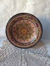 Plat Assiette Murale Artisanale "Poterie Djerba" Vintage (Tunisie, Diamètre 22cm