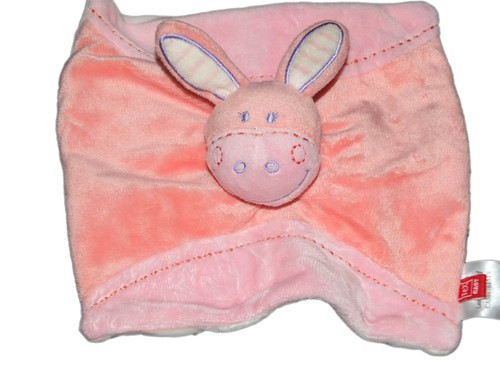 Doudou plat ane cheval - ane, rose