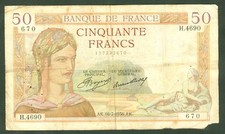 FRANCE 50 FRANCS CERES Type