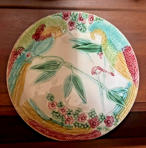 Assiette ancienne barbotine - ancienne,