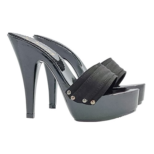 Mules laquées noires - made, in