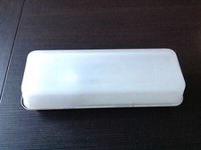 Applique hublot rectangulaire en verre depoli style industriel/ années 70