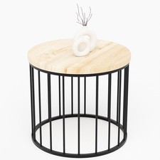 Table basse ronde bois métal