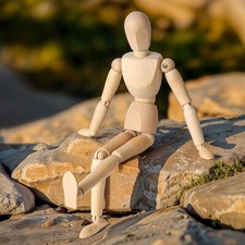 Mannequin de Bois 305 cm avec Support - Pantin Articulé en Bois - Bonhomme en...