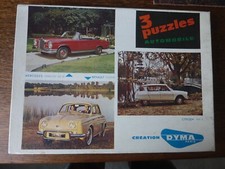 Puzzle triple Dyma automobiles Mercedes Citroen Renault vintage en boite 1960/65