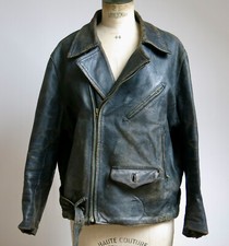 BLOUSON en CUIR, ancien blouson en cuir, résistant WW2, boucher Halles Paris .