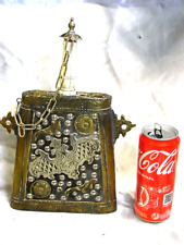 CHASSE VENERIE ANCIENNE GRANDE POIRE A POUDRE PLOMB BRONZE ARGENT CHAUVE SOURIS