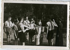 PHOTO ANCIENNE - VINTAGE SNAPSHOT - SCOUTISME SCOUT SERMENT DRAPEAU