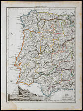 1812 - Espagne et Portugal - Carte géographique ancienne - Lapie Malte-Brun