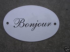 Plaque porte emaillee - emaillee, ovale