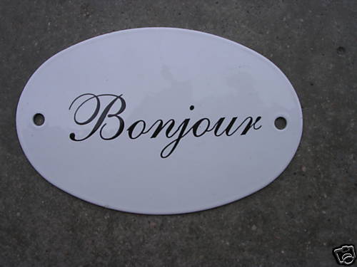 Plaque porte emaillee ovale - plaque,