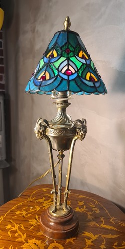 Lampe bronze tete bouc - bronze,