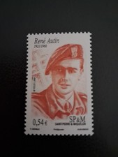 TIMBRE SAINT PIERRE ET MIQUELON N° 911 RENÉ AUTIN COMMANDO KIEFFER 2008 NEUF**