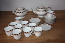 Service à café ancien Porcelaine Vieux Paris Orange et noir 