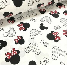 Tissu "Minnie - Mickey" Coton 100% Popeline
