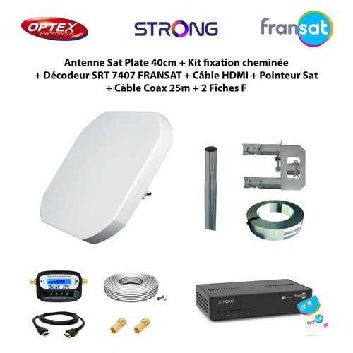 Antenne sat plate 40cm kit - plate, 40cm+kit