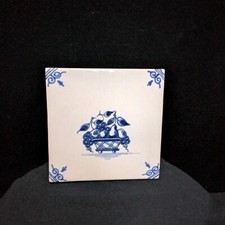 Ancien Carreau Carrelage Faience De Delft 10cm Coupe à Fruits Tiles Azulejos