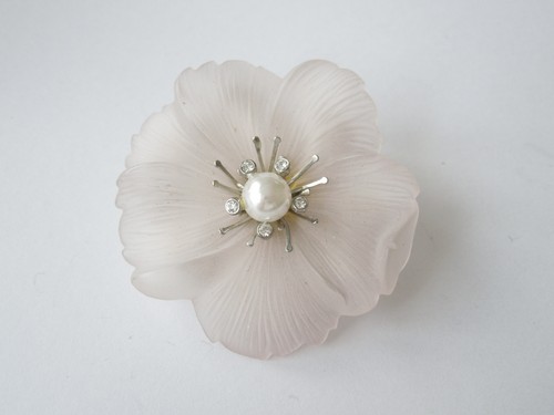 Broche vintage fleur rosé - broche,