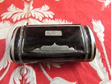 ancienne tabatière blague a tabac snuff box ovoide noire 