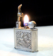 Briquet ancien ** MYON 201 Argent Indochine ** Fuel Lighter Feuerzeug Accendino