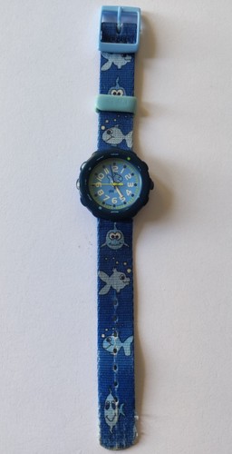 Montre flik flak bleu - montre, poissons