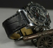 BRACELET DE MONTRE NOIR I CUIR