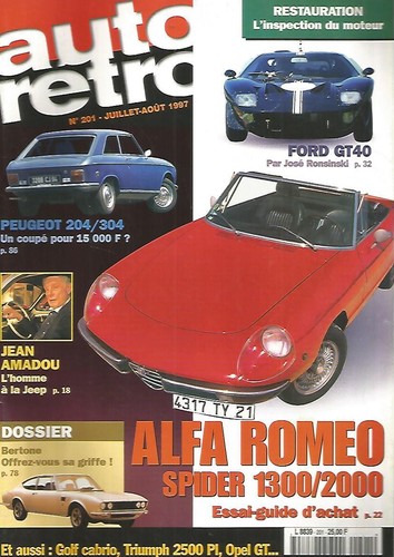 Auto retro 201 alfa spider - n°201,