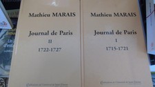 Mathieu Marais Journal de Paris 1715-1727 deux tomes récit de voyage histoire