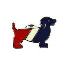 Pin's chien basset Bleu blanc