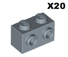Lego ® Lot 20 Brique Tenons Latéraux 1x2 Brick Studs on Side Dand Blue 52107 NEW