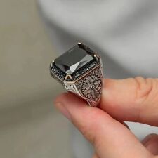Black Onyx Men's Ring Solid Silver 925 the Ottoman heritage of high jewelry