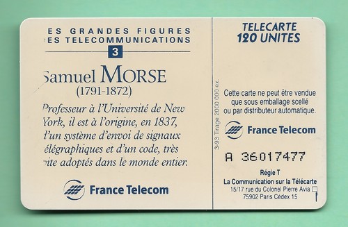 Telecarte f341a morse - telecarte,