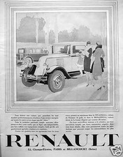 PUBLICITÉ 1929 RENAULT VOITURE VIVASTELLA POUR L'HOMME MONASTELLA POUR LA FEMME