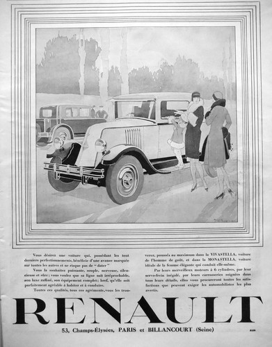 Publicité 1929 renault - publicitÉ,