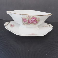 * SAUCIER SAUCIERE PORCELAINE LIMOGES FRANCE PETITES FLEURS ROSES