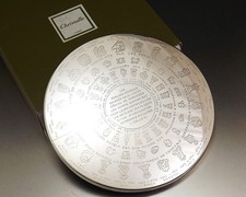 CHRISTOFLE DESSOUS DE PLAT POINCONS FERMIERS GENERAUX EN METAL ARGENTE VERS 1970