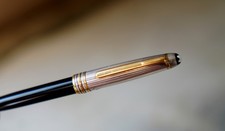 MAGNIFIQUE STYLO BILLE MONTBLANC MEISTERSTÜCK DOUE EN ARGENT MASSIF 925 GODRONS