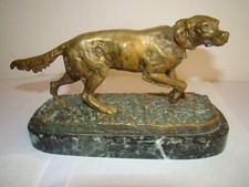 Pierre Jules Mène, chien de chasse en bronze, socle marbre, long. 20 cm,  #1539#