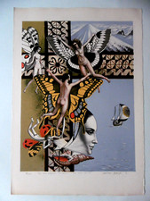 Jean-Pierre ALAUX Lithographie signée Envoi école de Paris surréalisme érotisme