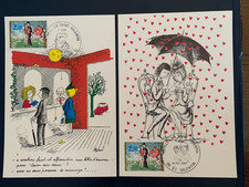 Timbre FDC 2  Maxime carte 1er jour France Année 1985-Saint Valentin   A voir