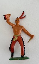FIGURINE CLAIRET INDIEN IROQUOIS AVEC TORCHE ET MASSE
