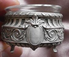 1 Saleron Napoléon III en argent massif + verrine cristal - Médaillons vierges